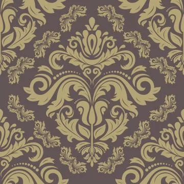 Golden Pattern in the style of Baroque. Abstract Vector Background Illustrazione stock