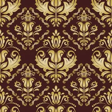 Golden Pattern in the style of Baroque. Abstract Vector Background Stockillustratie