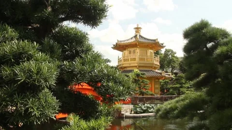 Golden pavilion Stock Footage 7341826