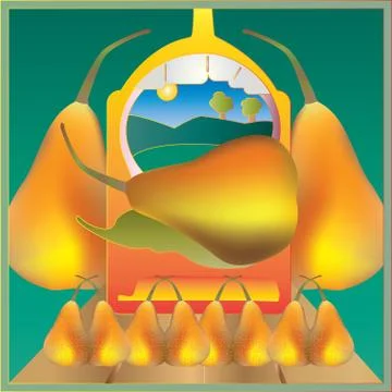 Golden pears Stock Illustration