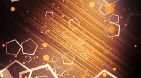 Golden Penta Particles Stock Footage 41070266