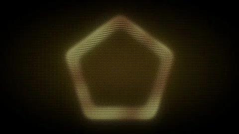 Golden Pentagon Frame With Rotating Animation on Dark Background Stock Footage 333261017