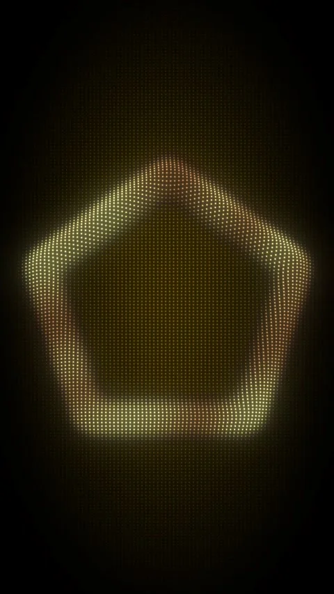 Golden Pentagon Frame With Rotating Animation Stock Footage 333261029