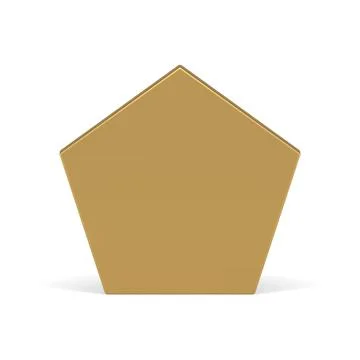 Golden pentagonal wall 3d angled construction platform decor design front v.. Stock Illustration