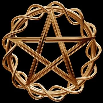 Golden pentagram Stock Illustration