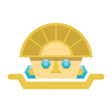 Golden Pharaoh mask artifact. Vector Illustrazione stock