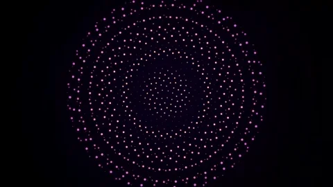 Golden Phyllotaxis Spiral Particle Pattern Rising on Black Background Stock Footage 348252552