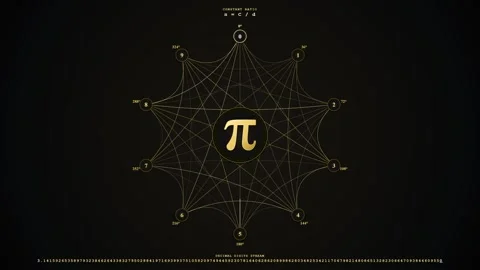 Golden pi constant visualization forming complex geometric network. 4K Video stock 346767050