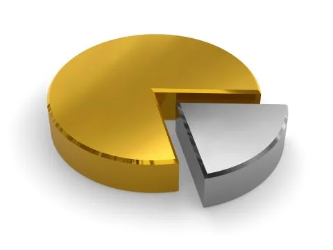 Golden pie chart Illustrazione stock