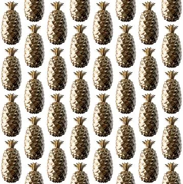 Golden Pineapple Pattern Stock Photos