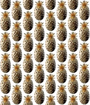 Golden Pineapple Pattern Stock Photos