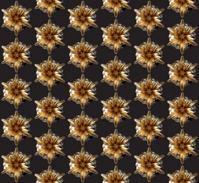 Golden Pineapple Pattern Stock Photos