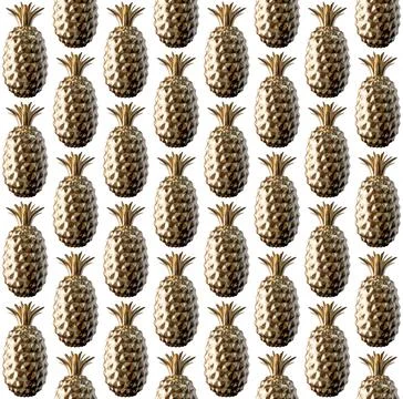 Golden Pineapple Pattern Stock Photos