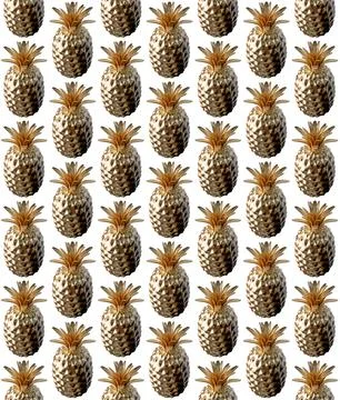 Golden Pineapple Pattern Stock Photos