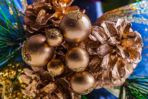 Golden pinecone Stock Photos