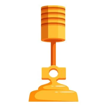 Golden piston generating power in combustion engine Stock Illustration