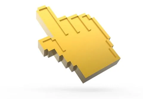 Golden pixel hand Stock Illustration