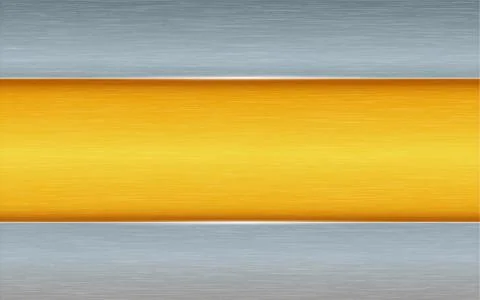 Golden plate in silver frame background Stock Illustration
