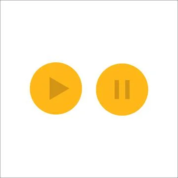 Golden Play and Pause Vector Icon Conceptual Design Stock Illustration