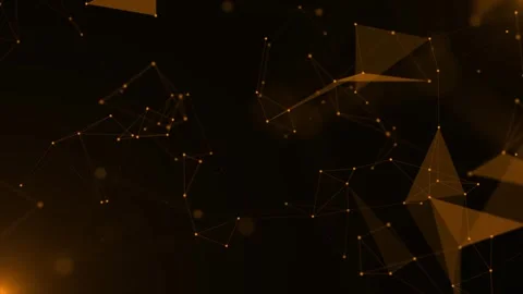 Golden plexus network background: abstract digital connection and data flow.. Stock Footage 347305299