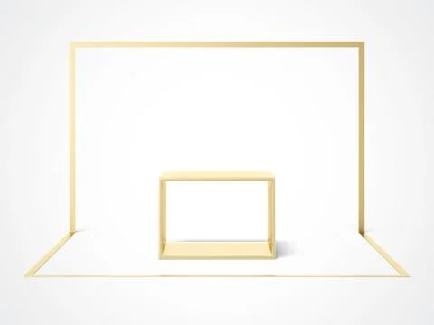 Golden Podium surrounded by a square Stock Illustration