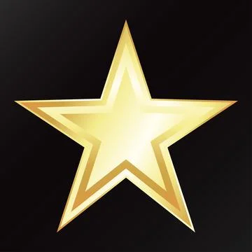 Golden pointed five pointed star unique holiday design Stock Illustration