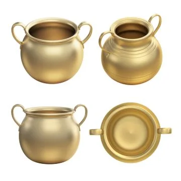 Golden pot set Stock Illustration