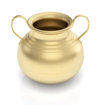 Golden pot on white Stock Illustration