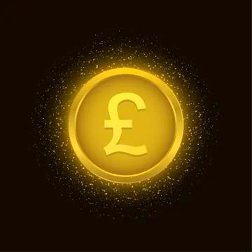 Golden Pound label Stock Illustration