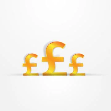 Golden pound sing presentation Stock Illustration