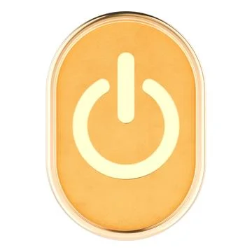 Golden power button icon, 3d rendering Stockillustratie