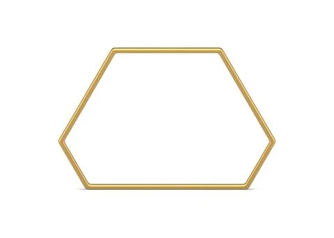 Golden premium angular border construction basic foundation geometric form 3d Ilustração Stock