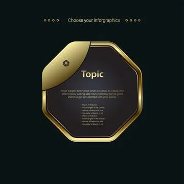 A golden premium Button web shape steel element icon design on dark backgroun Stock Illustration