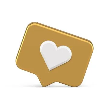 Golden premium like quick tips cyberspace notification realistic 3d icon ve.. Stock Illustration