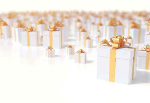 Golden presents background Stock Illustration