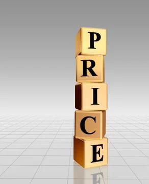 Golden price with reflection Stock Illustration