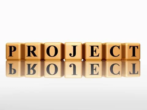 Golden project with reflection Stockillustratie