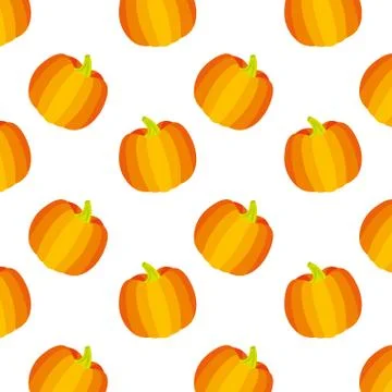 Golden pumpkin vegetable fresh pattern Stock Illustration
