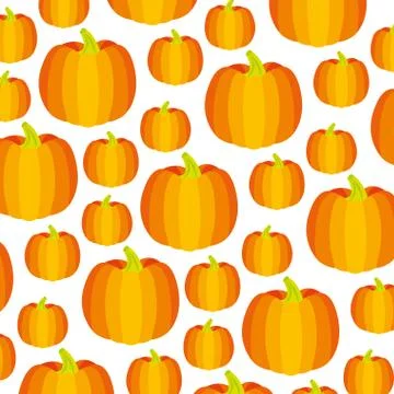 Golden pumpkin vegetable fresh pattern Stock Illustration
