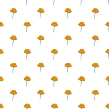 Golden pushpin seamless pattern creating repeat background Stock Illustration