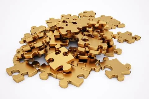 Golden puzzle Stock Illustration