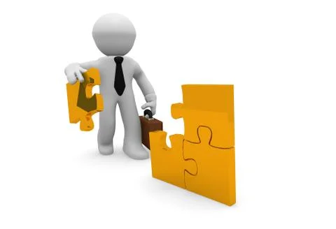 Golden puzzle Stock Illustration