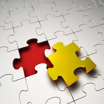 Golden Puzzle Stock Illustration