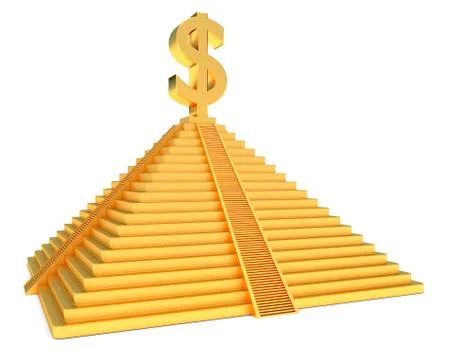 Golden pyramid dollar Stock Illustration