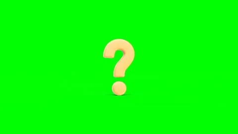 Golden Question Mark Floating on Green Background 動画素材 303141468
