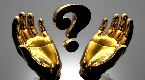 Golden question mark in a hands Stock Footage 622169