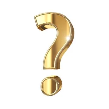Golden question mark  isolated on white Stock Illustration