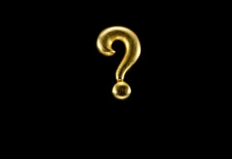 Golden question mark Stock Photos