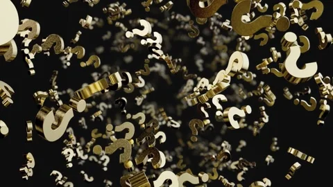 Golden Question Marks Dark Background Looped Stock-Footage 348523584