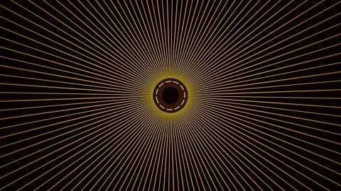 Golden radial bursts emanating from a central circle with subtle pulse in d.. Video stock 343480117